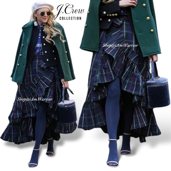 J.Crew Collection NWT tartan plaid taffeta ruffle wrap skirt *shop@iamwarrior - Picture 6 of 11